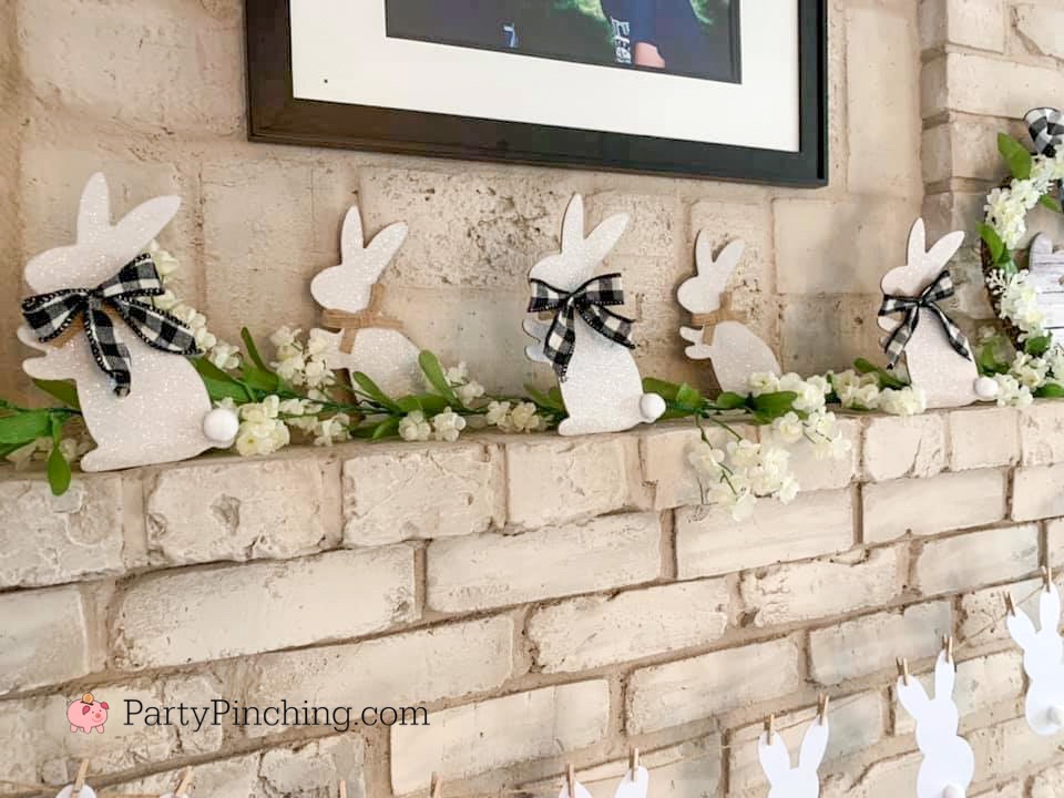 Dollar Tree DIY, Dollar Tree crafts, Easter Dollar store, dollar general diy, cheap inexpensive dollar store decor, budget crafts, bunny banner, beautiful centerpeice dollar tree Easter bunny