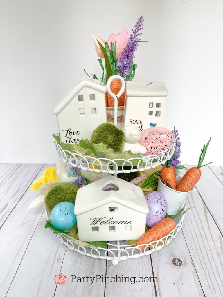Dollar Tree DIY, Dollar Tree crafts, Easter Dollar store, dollar general diy, cheap inexpensive dollar store decor, budget crafts, bunny banner, beautiful centerpeice dollar tree Easter bunny