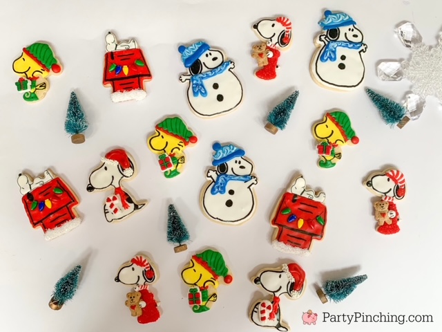 Snoopy Christmas Cookies, best sugar cookie recipe ever, mom's sugar cookie recipe, peanuts gang cookie, Snoopy cookie, Snoopy, Charles M. Schulz, best Christmas cookies, woodstock cookies, woodstock elf, snoopy santa, snoopy doghouse cookie, snoopy chonky snowman, snoopy pajamas teddy bear cookie, teddy graham and Snoopy