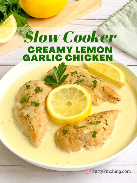 slow cooker creamy lemon garlic chicken, crock pot creamy lemon garlic chicken, easy best lemon garlic chicken recipe, best slow cooker crock pot chicken recipes, best chicken recipes