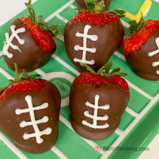 chocolate dipped strawberry footballs, football strawberries, chocolate coated strawberry footballs, best tailgating game day food recipe ideas, best big game day football watching food snack ideas, easy football food snack recipes, best football food recipes