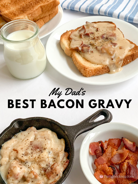 best bacon gravy, 4 ingredient recipe, 4 ingredient bacon gravy, easy simple best bacon gravy, 30 minute meals, best easy breakfast comfort food dinner recipes, best southern recipes, best biscuit and gravy recipes